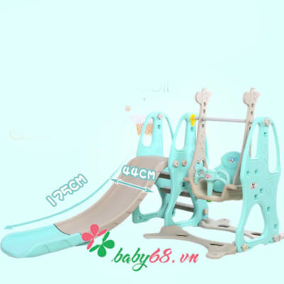 Cầu trượt trẻ em có xích đu Hàn Quốc K21- Hươu cao cổ