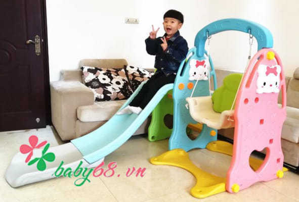 Cầu trượt trẻ em có xích đu Hàn Quốc K20