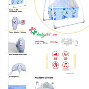 Nôi tự động cao cấp cho bé Mastela SG239