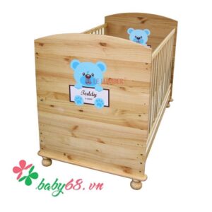 Giường cũi Teddy gỗ màu tự nhiên