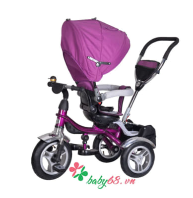 Xe ba bánh trẻ em có cần đẩy mái che