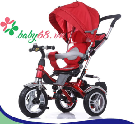 Xe ba bánh trẻ em có cần đẩy mái che