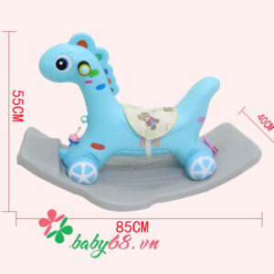 Ngựa bập bênh có đèn có nhạc có bánh xe