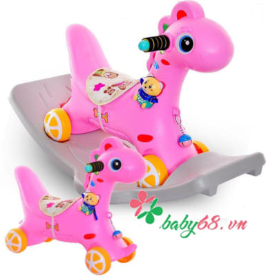 Ngựa bập bênh có đèn có nhạc có bánh xe