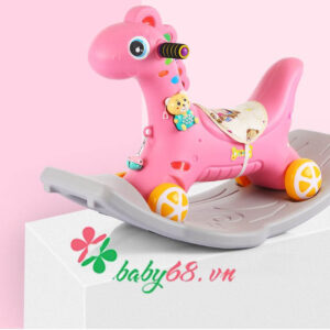 Ngựa bập bênh có đèn có nhạc có bánh xe