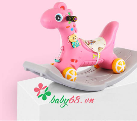 Ngựa bập bênh có đèn có nhạc có bánh xe