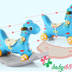 Ngựa bập bênh có đèn có nhạc có bánh xe