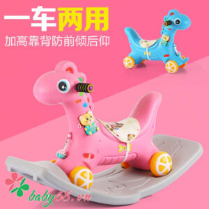 Ngựa bập bênh có đèn có nhạc có bánh xe