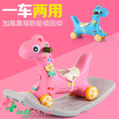 Ngựa bập bênh có đèn có nhạc có bánh xe