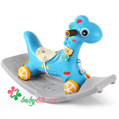 Ngựa bập bênh có đèn có nhạc có bánh xe