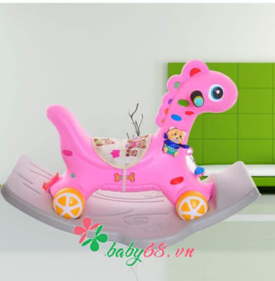 Ngựa bập bênh có đèn có nhạc có bánh xe