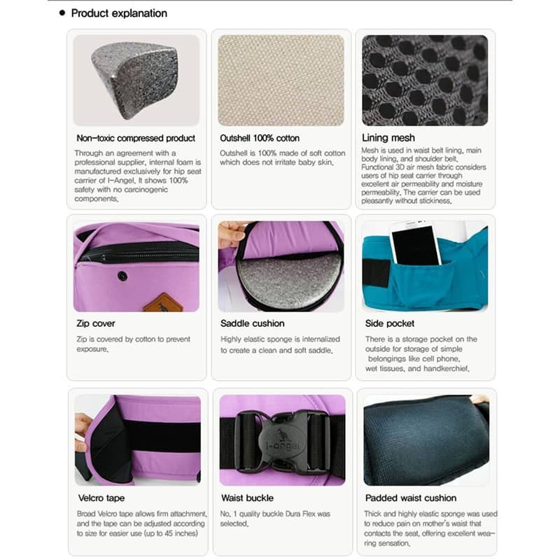 Địu Em Bé i-Angel Josh Hipseat Carrier IA-109 Địu Em Bé i-Angel Josh Hipseat Carrier IA-109