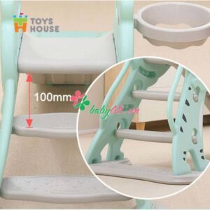 Cau Truot Kem Khung Bong Ro Hinh Con Ho Cho Be Toys House Mau Xanh (14)