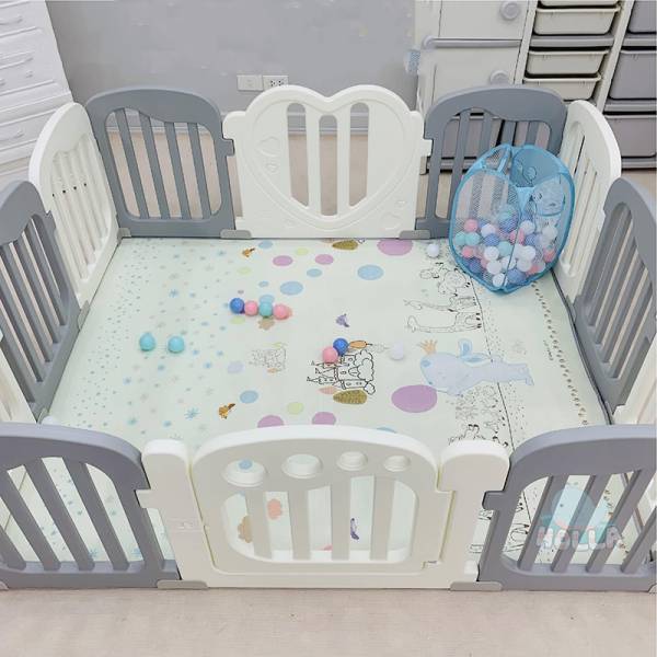 Quây cũi Holla trái tim 160x182cm màu xám HL-08148