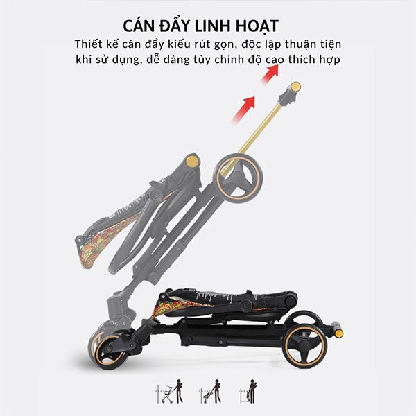 Xe đẩy du lịch gấp gọn cao cấp Vovo Playkids X6