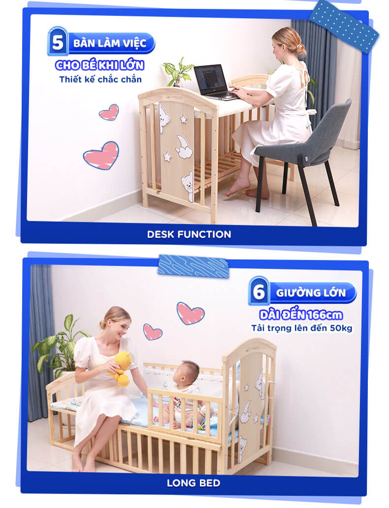 Bàn làm việc và giường lớn