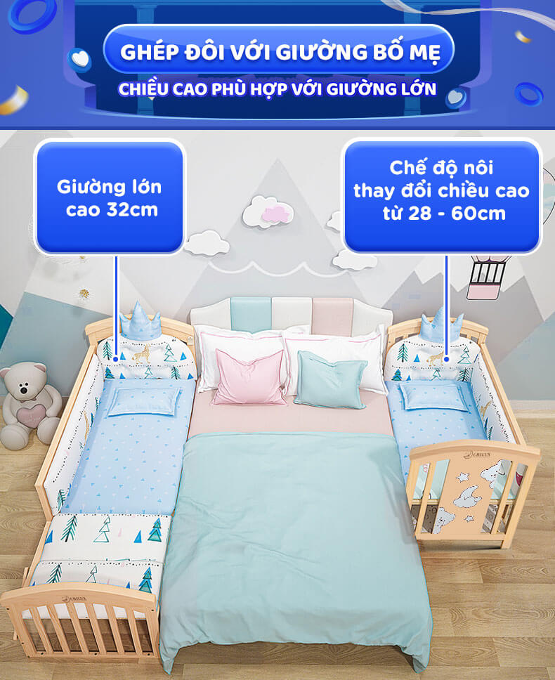 Chế độ ghép đôi với giường bố mẹ noi-cui-chilux-ghep-doi-giuong-bo-me
