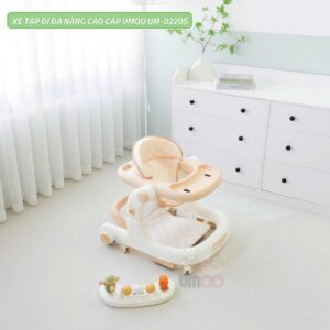 Xe tập đi đa năng Umoo UM 02256 – 4in1 xe đẩy + Bàn ăn dặm + Bàn chơi, điều chỉnh 6 mức cao - Ảnh 3