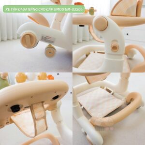 Xe tập đi đa năng Umoo UM 02256 – 4in1 xe đẩy + Bàn ăn dặm + Bàn chơi, điều chỉnh 6 mức cao - Ảnh 8