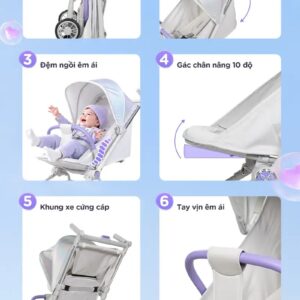 Xe đẩy gấp gọn Chilux M05 cho bé an toàn và tiện lợi - Ảnh 3