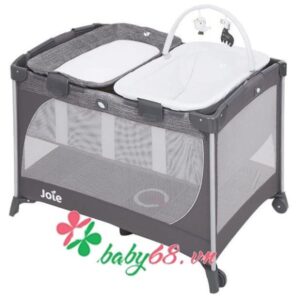 0025842 Giuong Cui Tre Em Joie Commuter Change Snooze Linen Gray