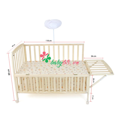 Bộ giường cũi nôi gỗ đa năng cao cấp