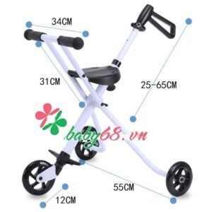 Xe đẩy 3 bánh gấp gọn thông minh