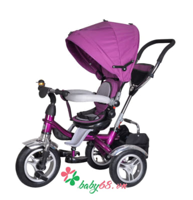 Xe ba bánh trẻ em có cần đẩy mái che