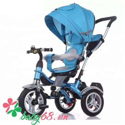 Xe ba bánh trẻ em có cần đẩy mái che