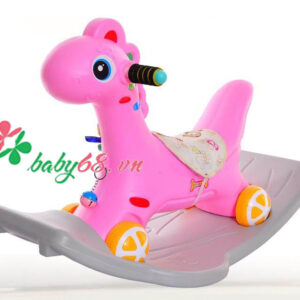 Ngựa bập bênh có đèn có nhạc có bánh xe