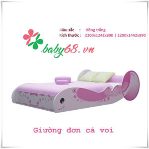 Giường đơn cá voi GD13