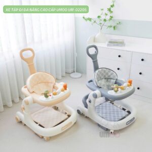 Xe tập đi đa năng Umoo UM 02256 – 4in1 xe đẩy + Bàn ăn dặm + Bàn chơi, điều chỉnh 6 mức cao