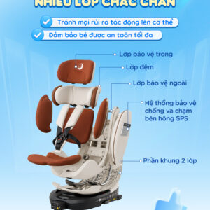 Ghế ngồi ô tô cho bé Chilux X70 - Kích thước ghế lớn, độ nghiêng tùy chỉnh linh hoạt - Ảnh 4