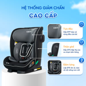 Alternative view of Ghế ngồi ô tô cho bé Chilux P004 - Đạt chuẩn I-size an toàn, hệ thống giảm chấn cao