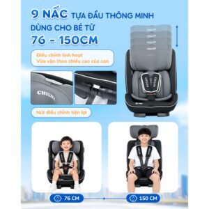 Ghế ngồi ô tô cho bé Chilux P004 - Đạt chuẩn I-size an toàn, hệ thống giảm chấn cao - Ảnh 8