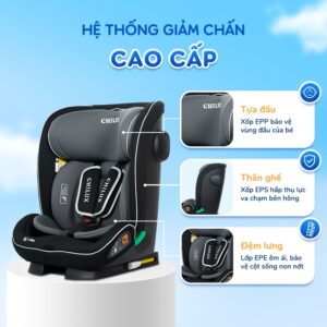 Ghế ngồi ô tô cho bé Chilux P004 - Đạt chuẩn I-size an toàn, hệ thống giảm chấn cao - Ảnh 10
