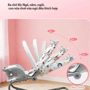 Ghế nhún rung gấp gọn cao cấp iiko - Ghế nhún bập bênh cho bé phát nhạc vải thoáng khí - Ảnh 5