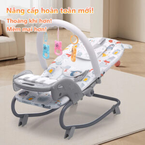 Ghế nhún rung gấp gọn cao cấp iiko - Ghế nhún bập bênh cho bé phát nhạc vải thoáng khí - Ảnh 6