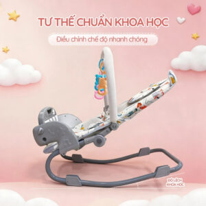 Ghế nhún rung gấp gọn cao cấp iiko - Ghế nhún bập bênh cho bé phát nhạc vải thoáng khí - Ảnh 7