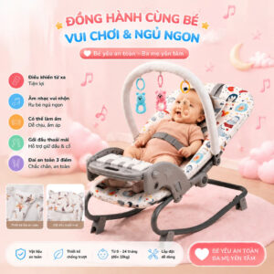Ghế nhún rung gấp gọn cao cấp iiko - Ghế nhún bập bênh cho bé phát nhạc vải thoáng khí - Ảnh 11