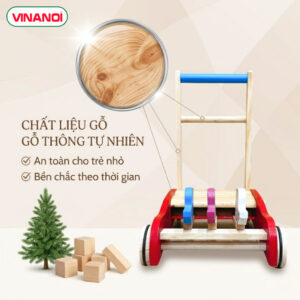 Xe tập đi gỗ VINANOI VN-BW01 – Hỗ trợ bé tập đi vững vàng từ những bước đầu - Ảnh 3