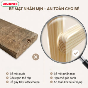 Xe tập đi gỗ VINANOI VN-BW01 – Hỗ trợ bé tập đi vững vàng từ những bước đầu - Ảnh 4